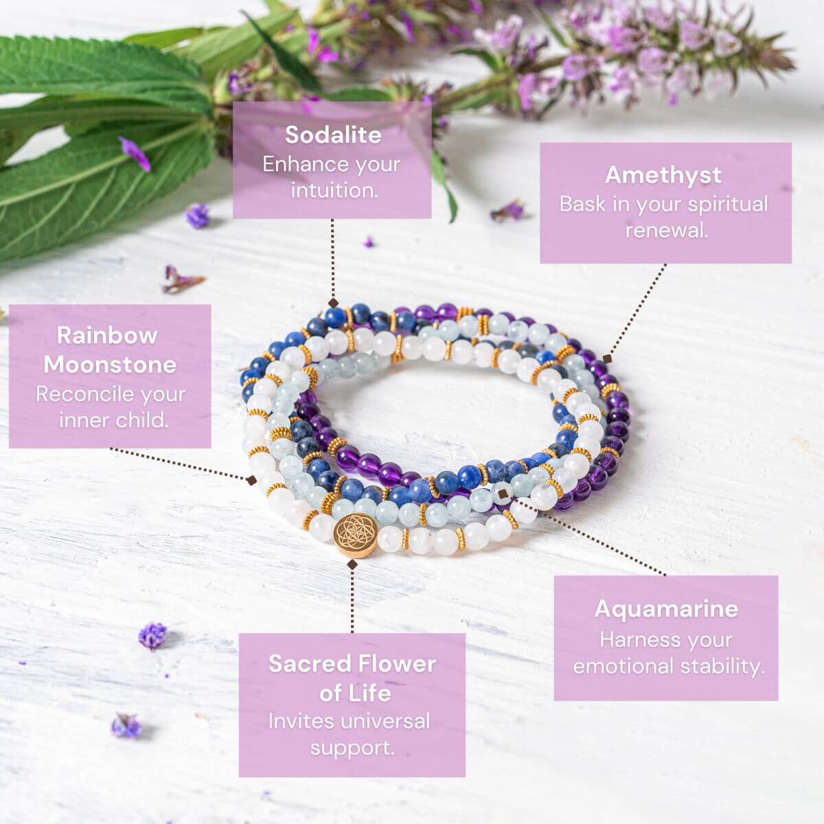 Spiritual Healing Bracelet Pack of 4 by Conscious Items at Shirley Shoppe
