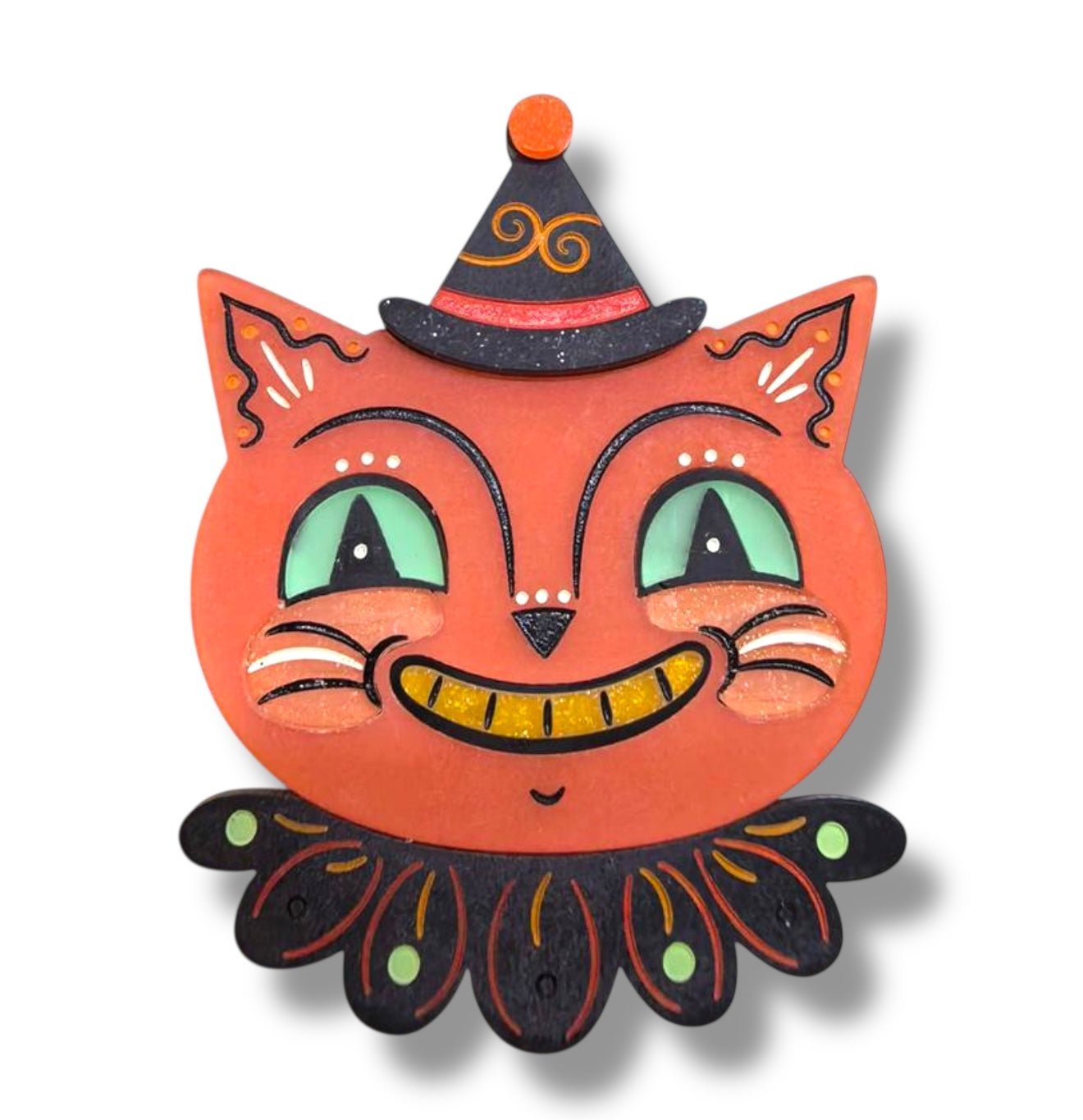 Spunky Copper Cat Brooch by Johanna Parker x Lipstick & Chrome by Quirks! at Shirley Shoppe