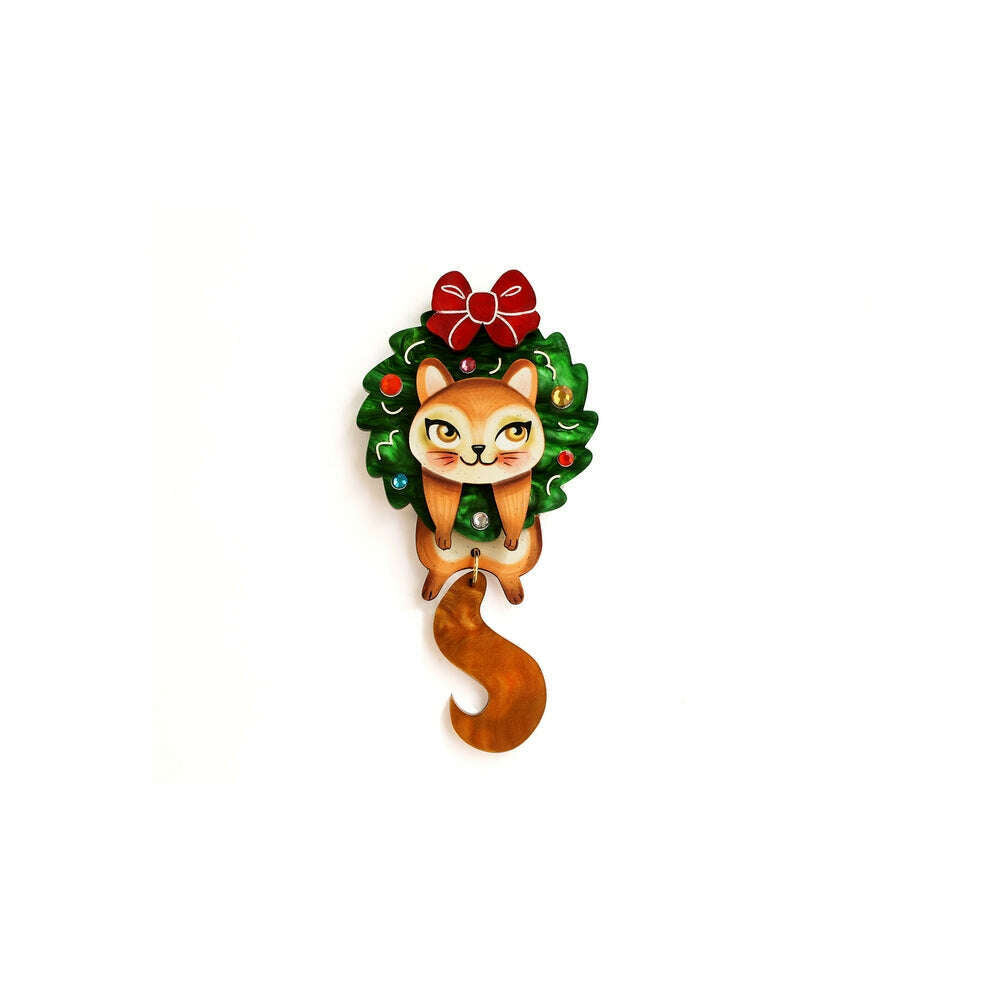 Squirrel in A Christmas Wreath Button Cover by Laliblue
