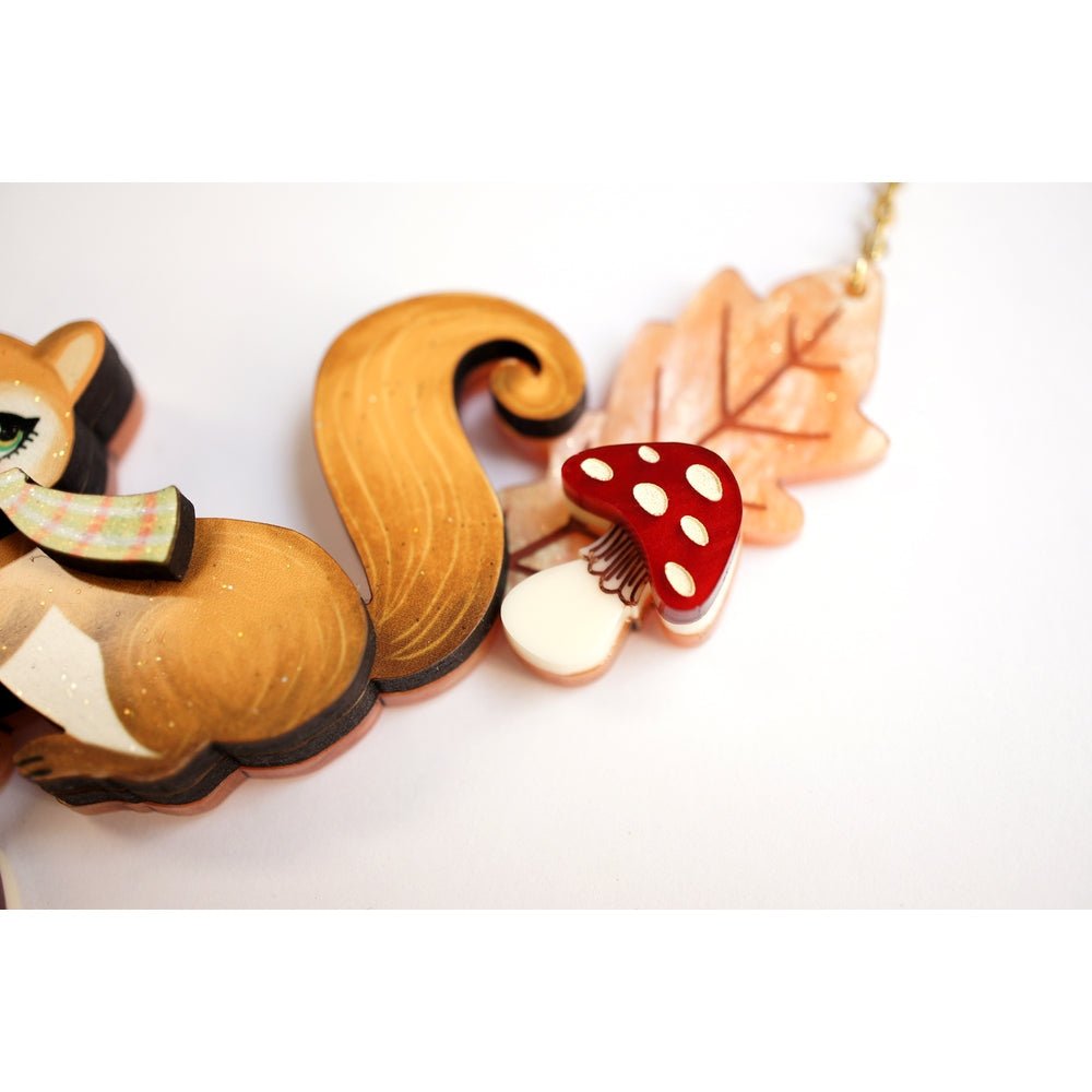 Squirrel with Mushrooms Necklace by Laliblue by Quirks! at Shirley Shoppe