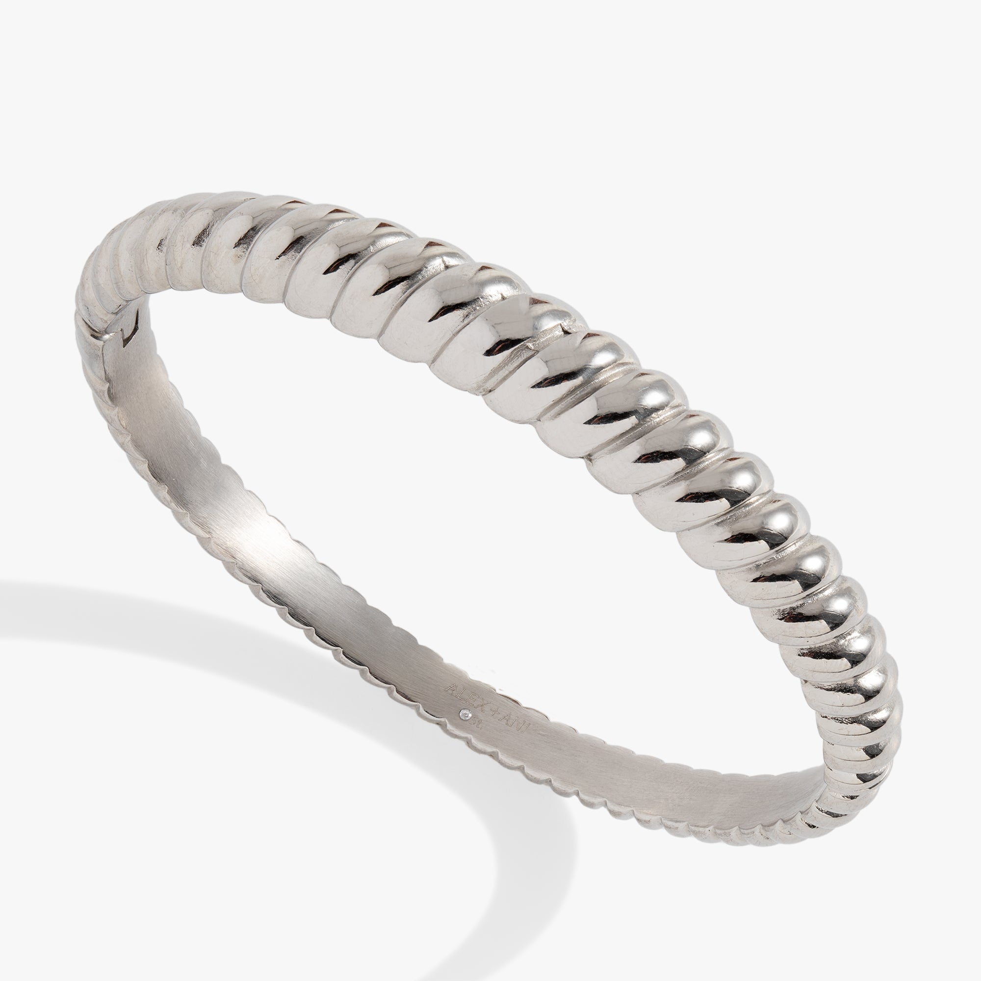 Stainless Steel Rope Textured Bangle by ALEX AND ANI at Shirley Shoppe