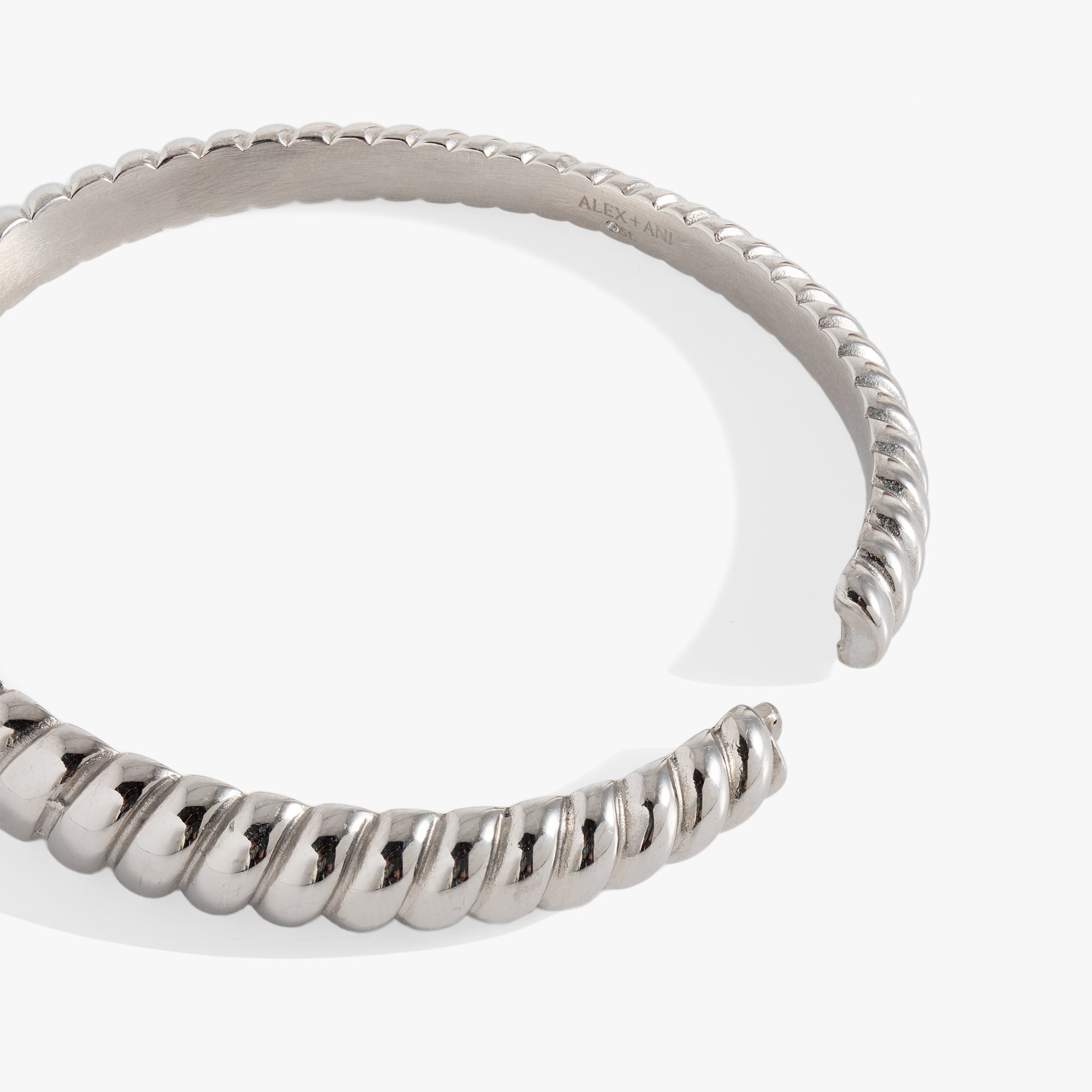 Stainless Steel Rope Textured Bangle by ALEX AND ANI at Shirley Shoppe
