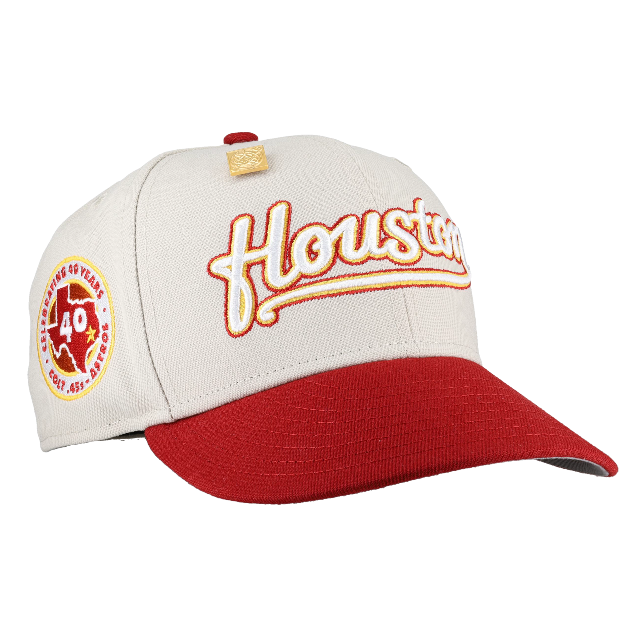 Houston Astros April 4th Collection 40 Years Patch Fitted Hat