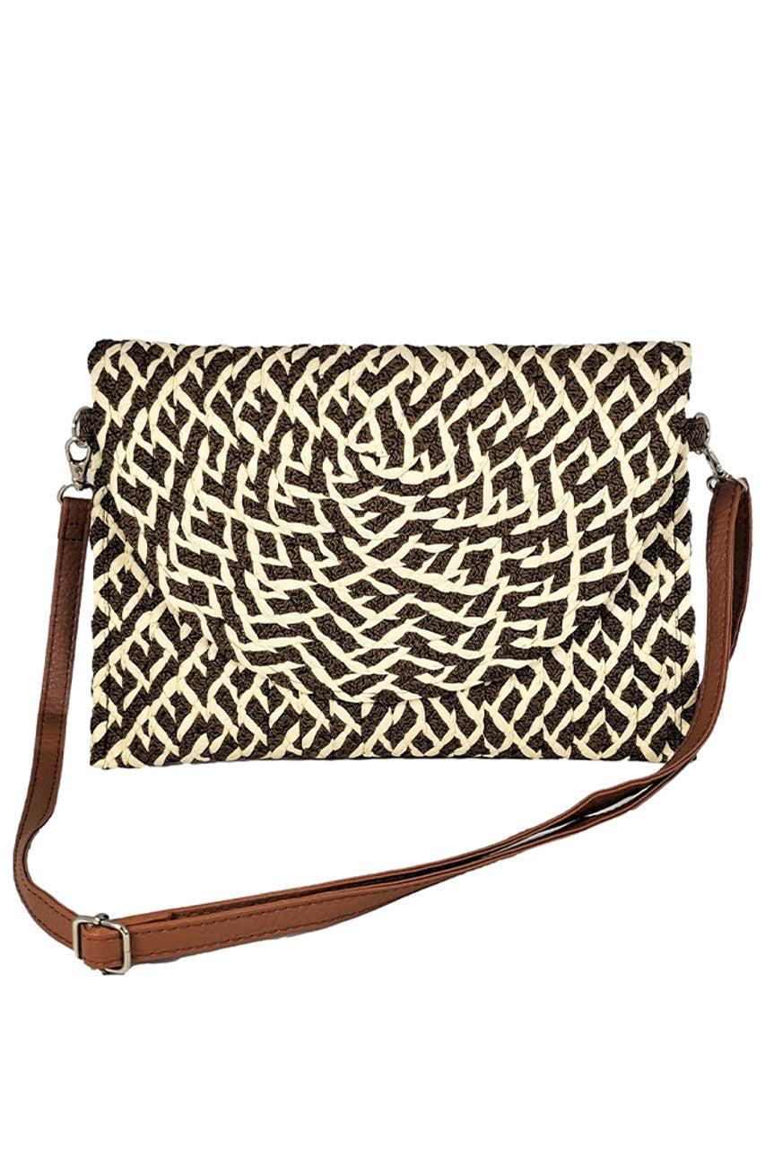 Straw Pattern Clutch Crossbody Bag