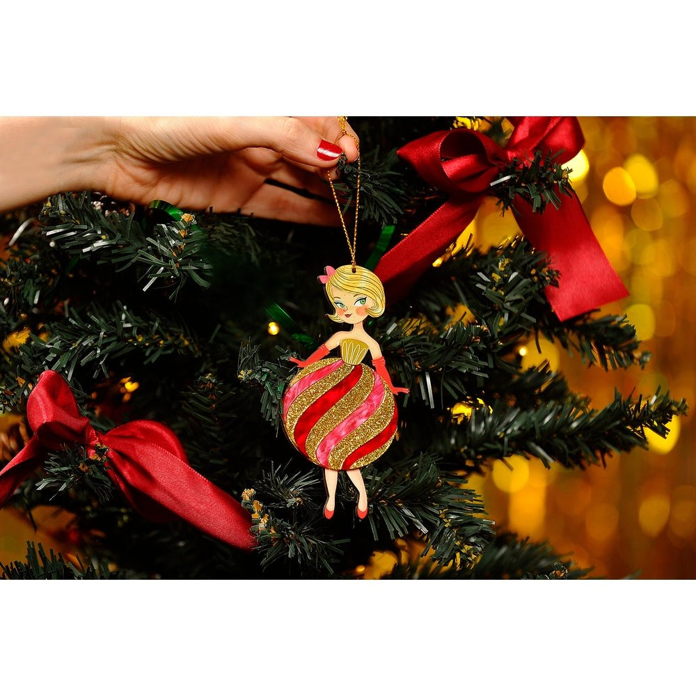 Striped Christmas Tree Ornament by Laliblue by Quirks! at Shirley Shoppe