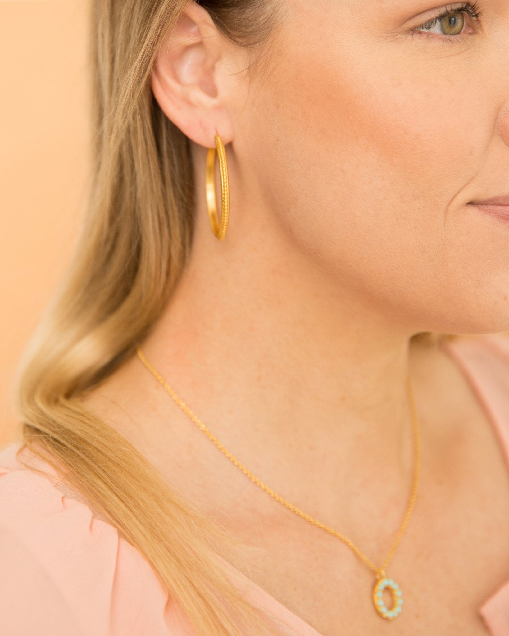 Studded Hoop Earrings by Christina Greene at Shirley Shoppe