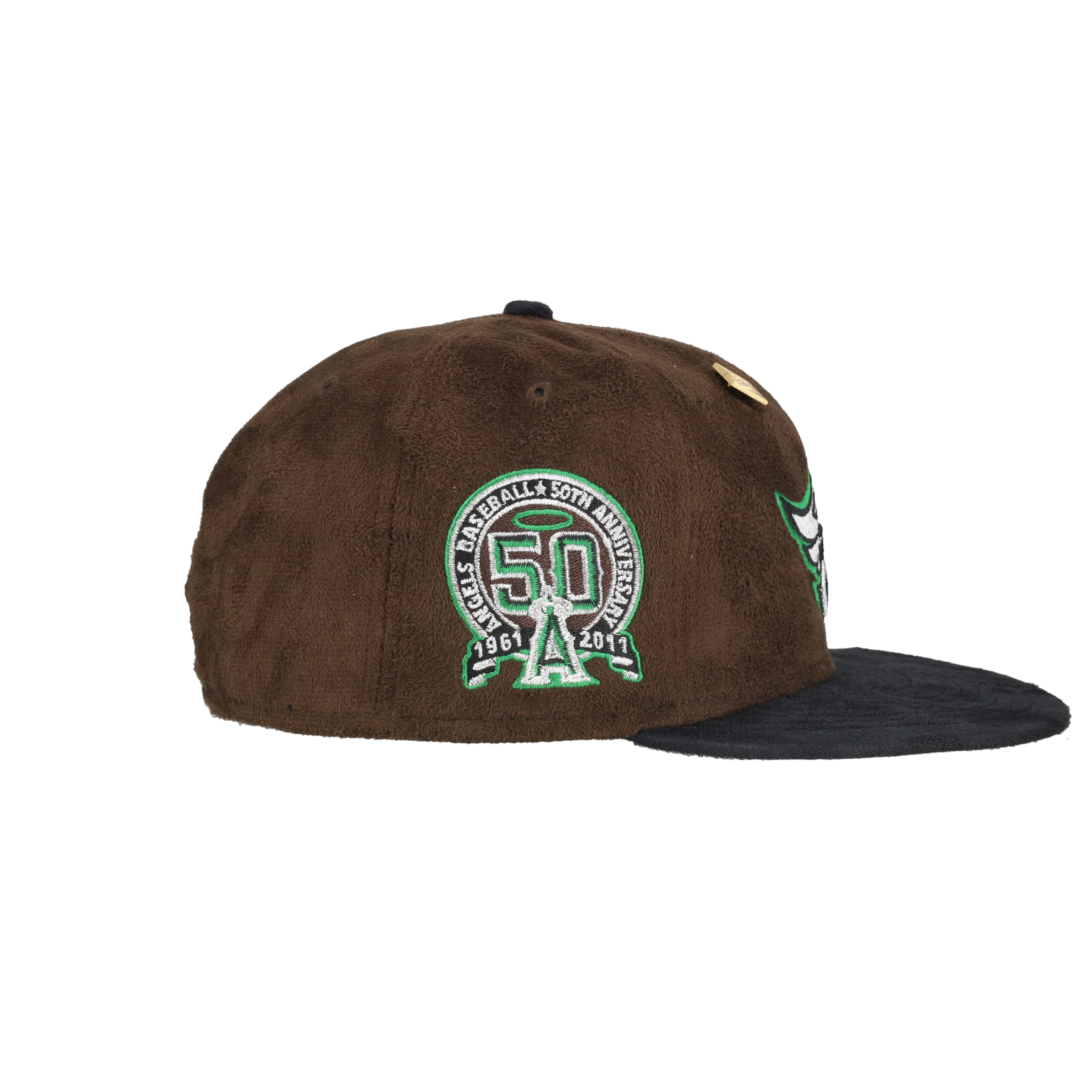Anaheim Angels Brown Suede 50th Anniversary Patch 59Fifty Fitted Hat