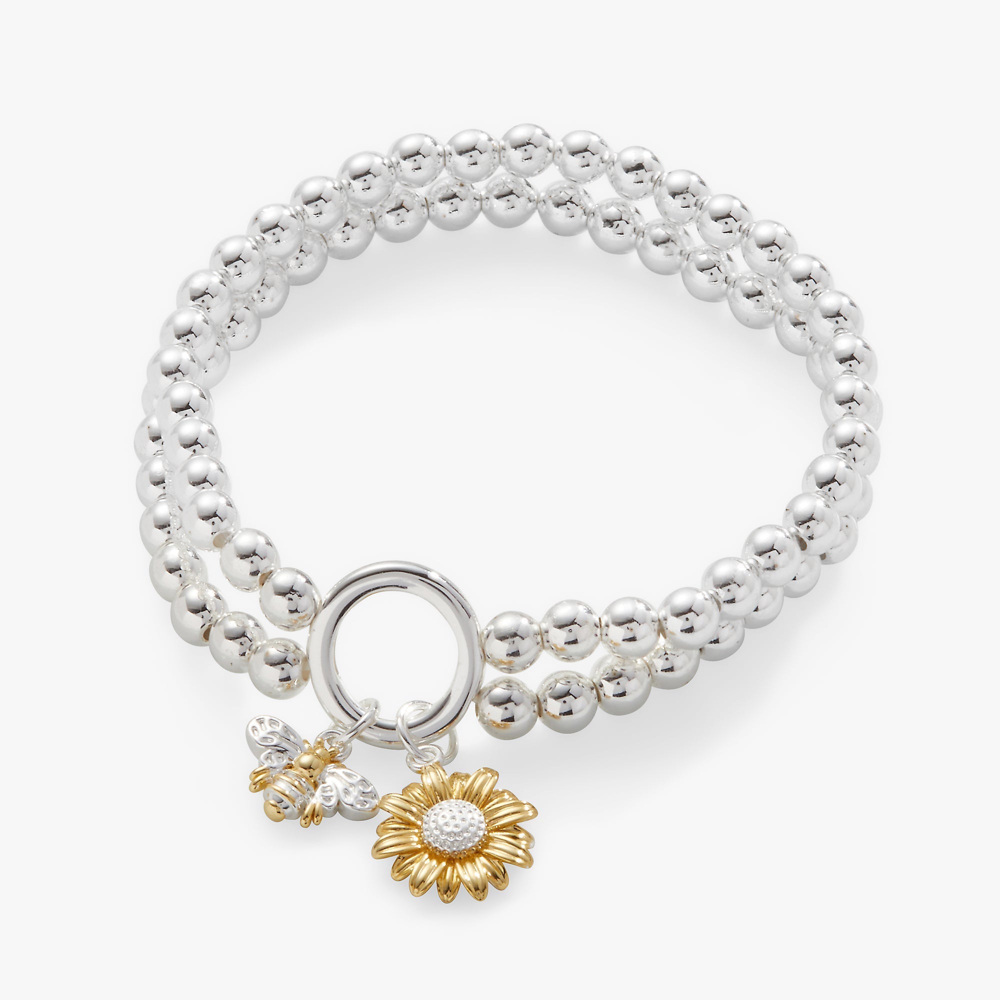 Sunflower + Bee Double Stretch Bracelet by ALEX AND ANI at Shirley Shoppe