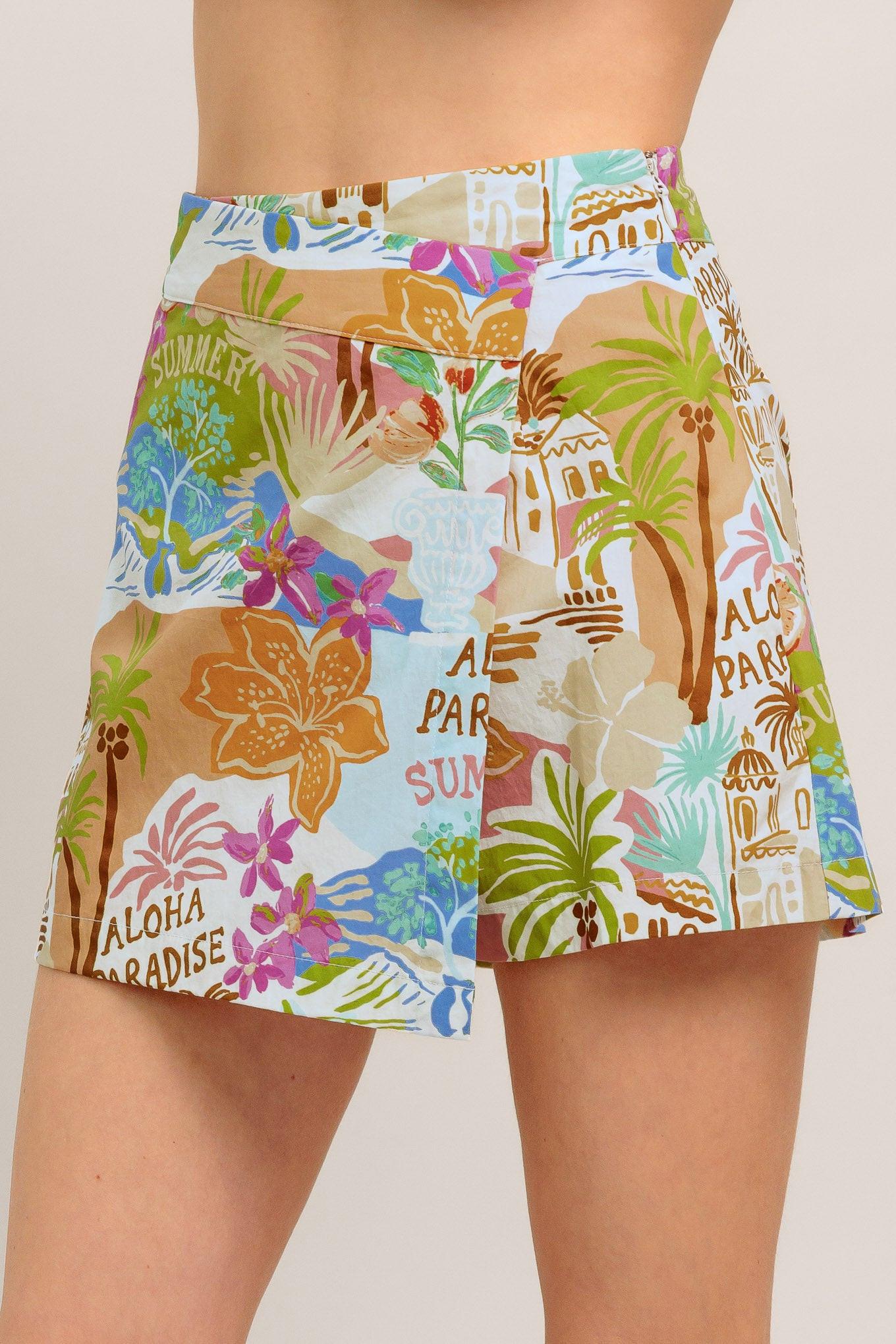 SUNSHINE GETAWAY WOVEN SKORT by Flying Tomato at Shirley Shoppe