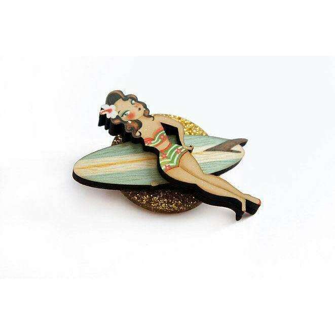 Surfer Girl Brooch by Laliblue