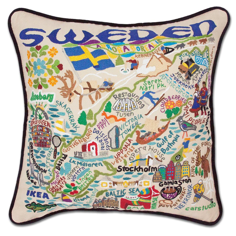 Sweden Hand - Embroidered Pillow by Quirks! at Shirley Shoppe