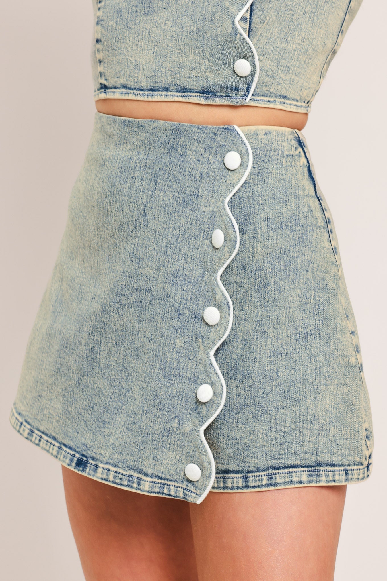 SWEET DETAIL DENIM SKORT by Flying Tomato at Shirley Shoppe