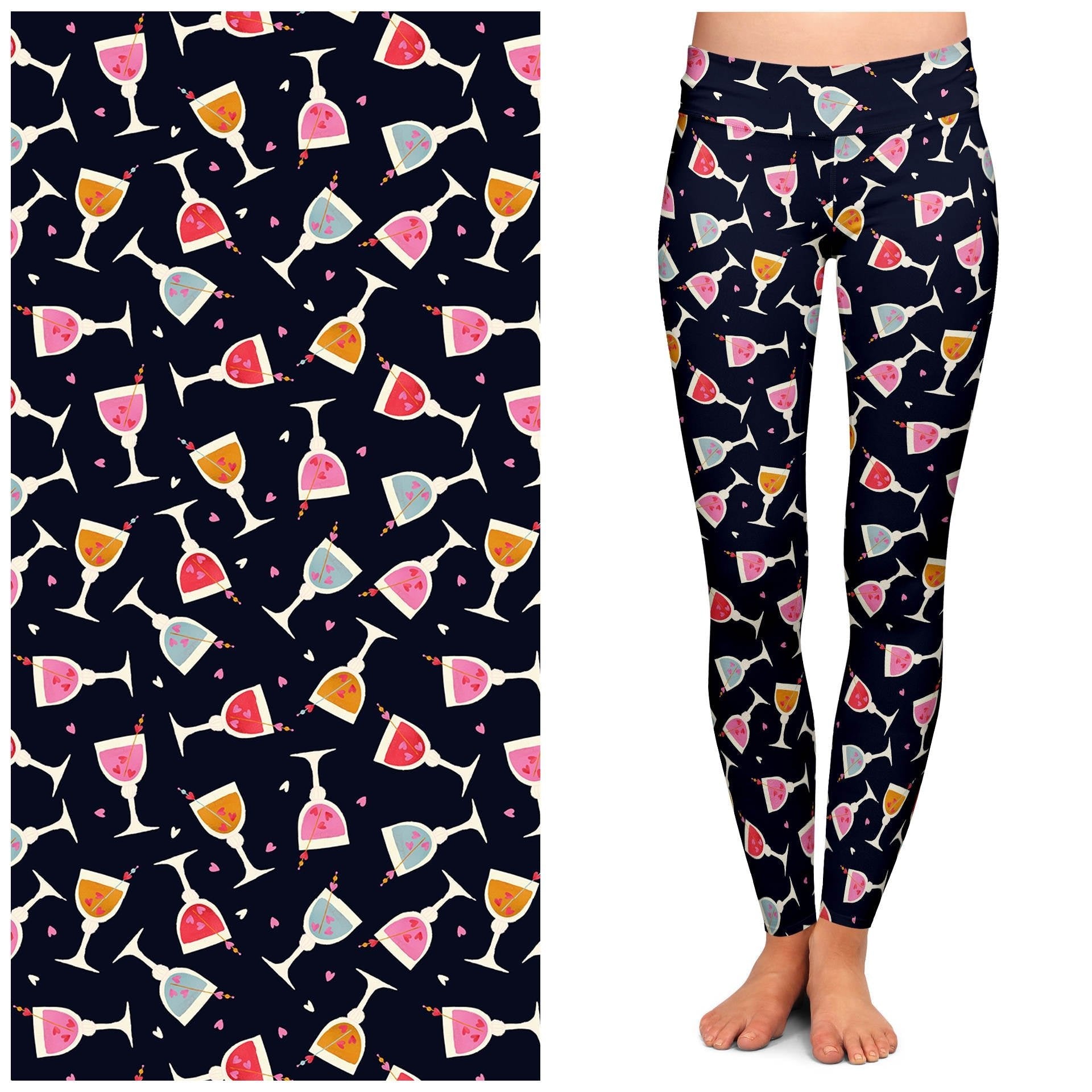 "Sweetheart Swirl" Buttery Soft Leggings by Lipstick & Chrome by Quirks! at Shirley Shoppe