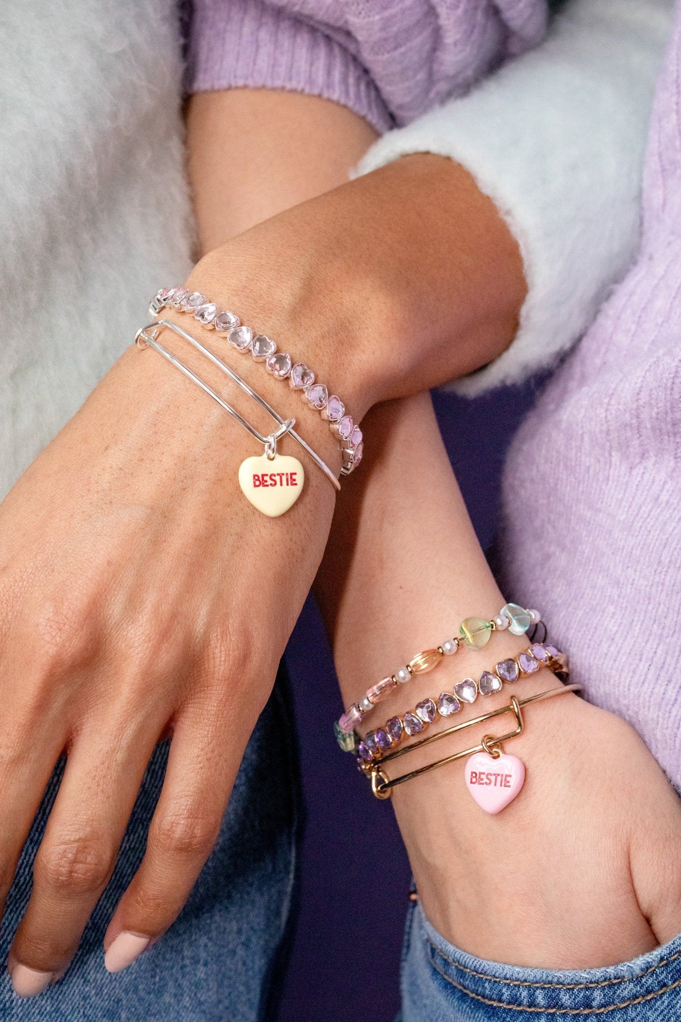Sweethearts® 'Bestie' Charm Bangles Set of 2 by ALEX AND ANI at Shirley Shoppe