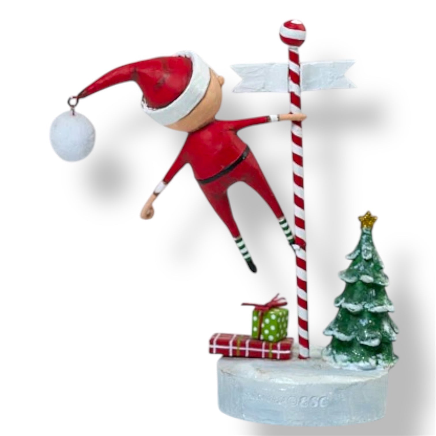 Swinging into Christmas Santa Figurine by Lori Mitchell by Quirks! at Shirley Shoppe