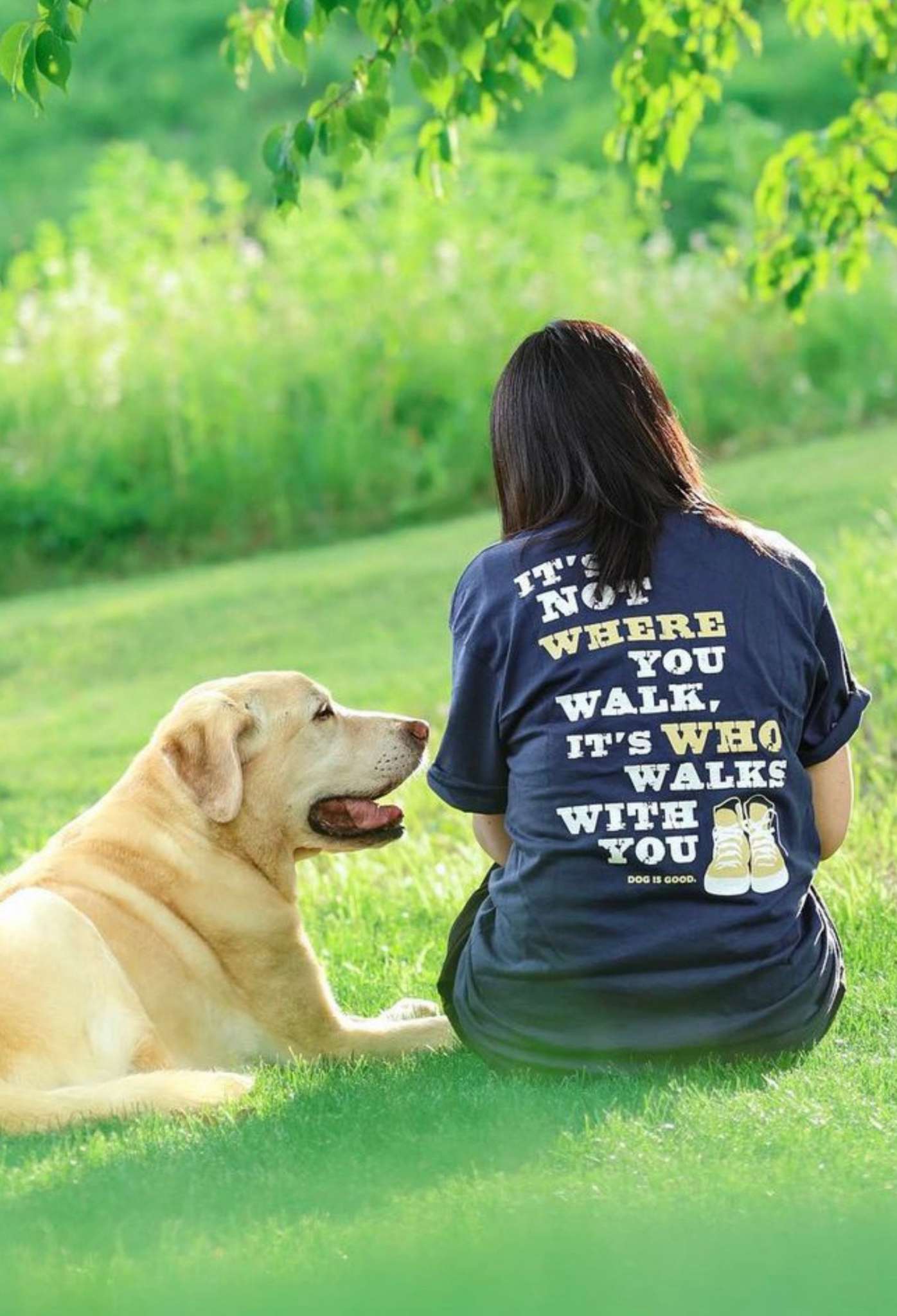 T-shirt: Never Walk Alone by Dog is Good at Shirley Shoppe