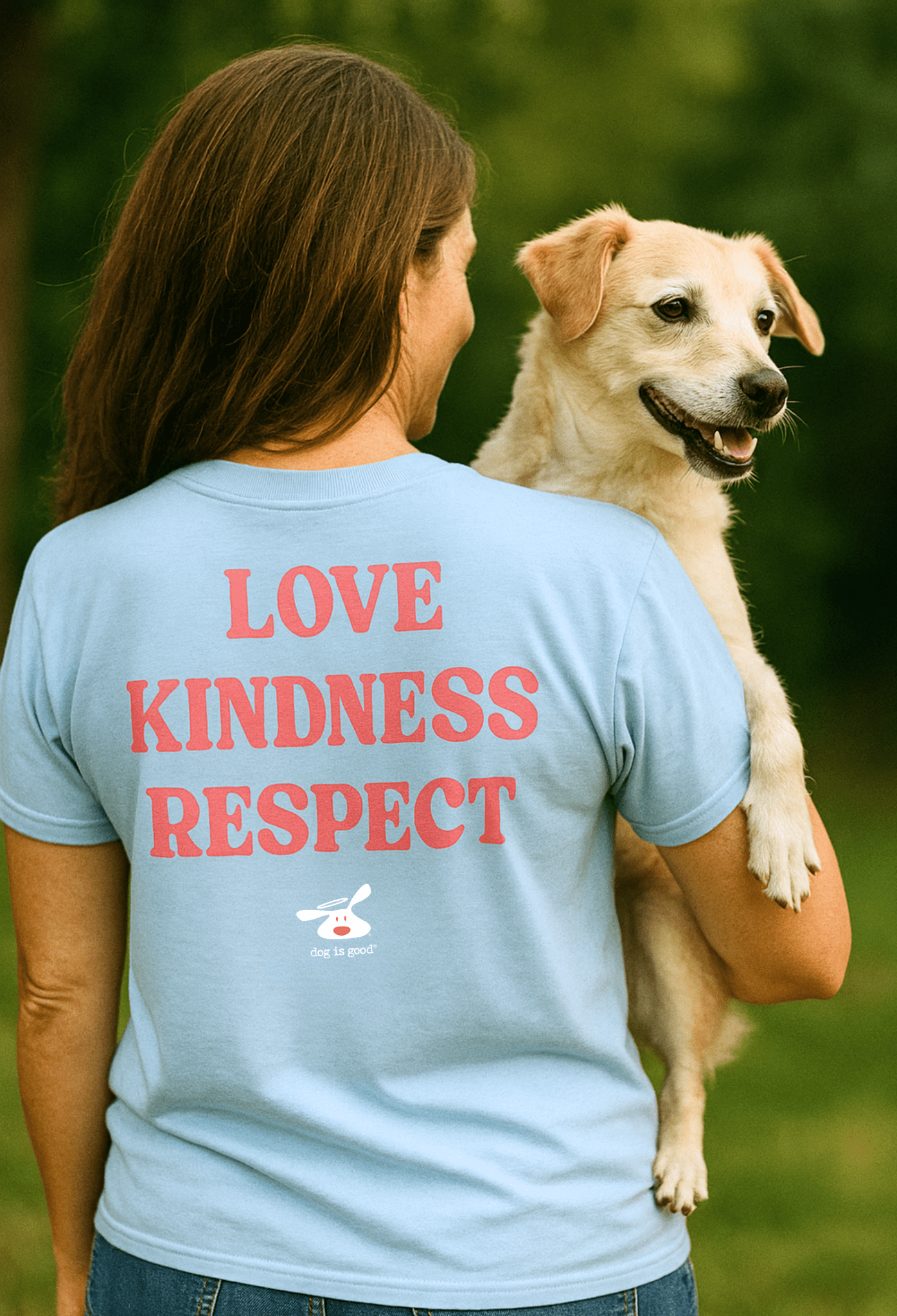 T-shirt: Treat People Like Dogs (Light Blue) by Dog is Good at Shirley Shoppe