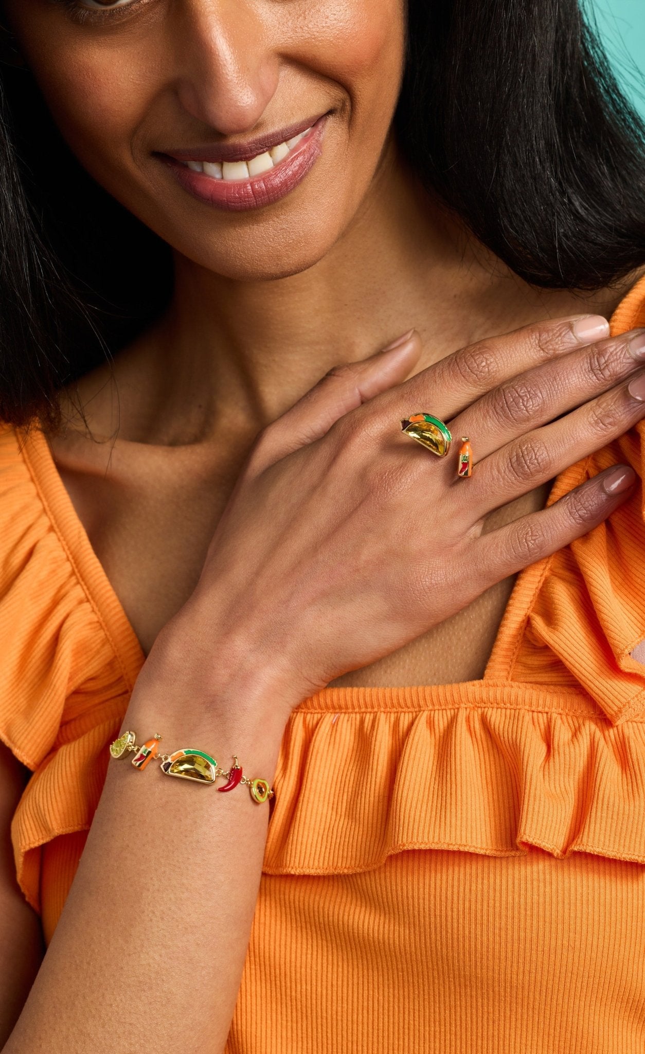 Taco Inline Charm Bracelet by ALEX AND ANI at Shirley Shoppe