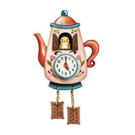 Teapot Clock Brooch by Laliblue