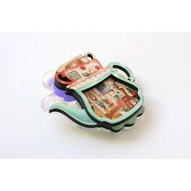 Teapot House Brooch by Laliblue