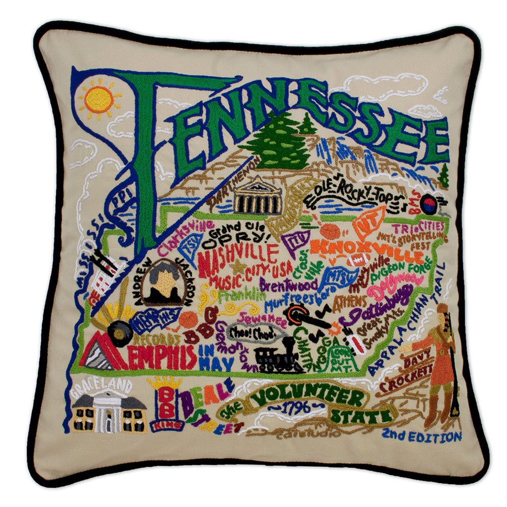 Tennessee Hand - Embroidered Pillow by Quirks! at Shirley Shoppe