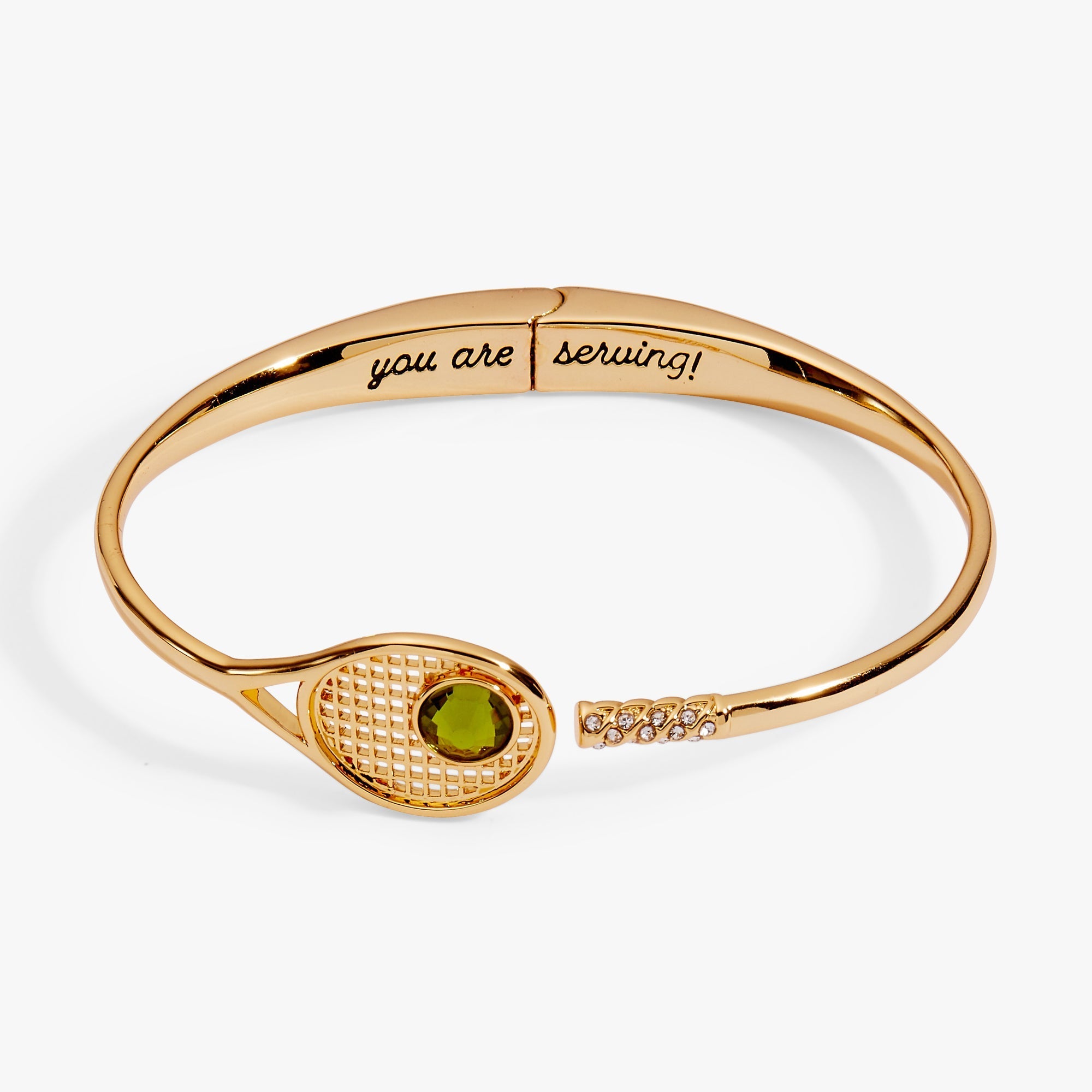 Tennis Racket 'You Are Serving' Hinge Cuff Bracelet by ALEX AND ANI at Shirley Shoppe