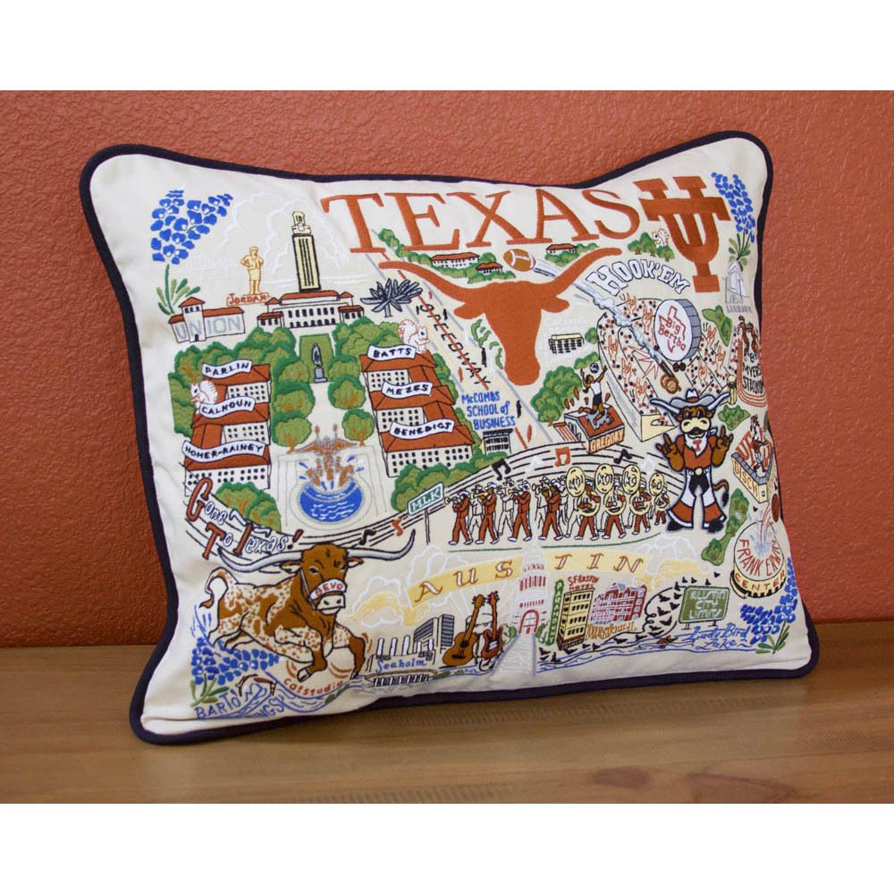 Texas, University of Collegiate Embroidered Pillow by CatStudio by Quirks! at Shirley Shoppe