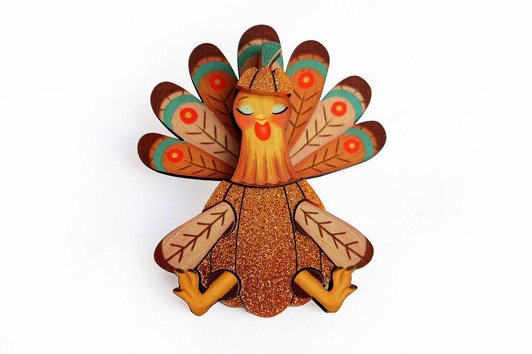 Thanksgiving Turkey Brooch by Laliblue by Quirks! at Shirley Shoppe