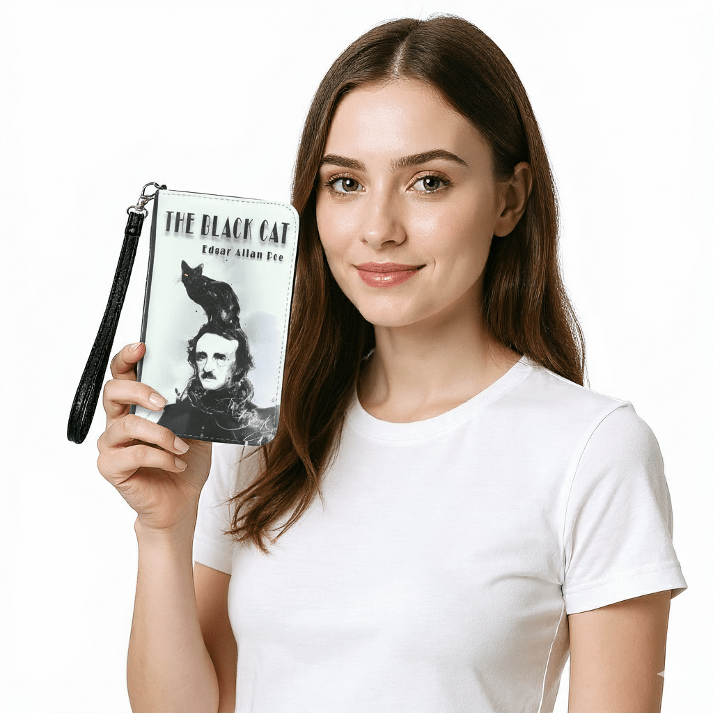 The Black Cat by Edgar Allan Poe Wallet in Vinyl by Quirks! at Shirley Shoppe