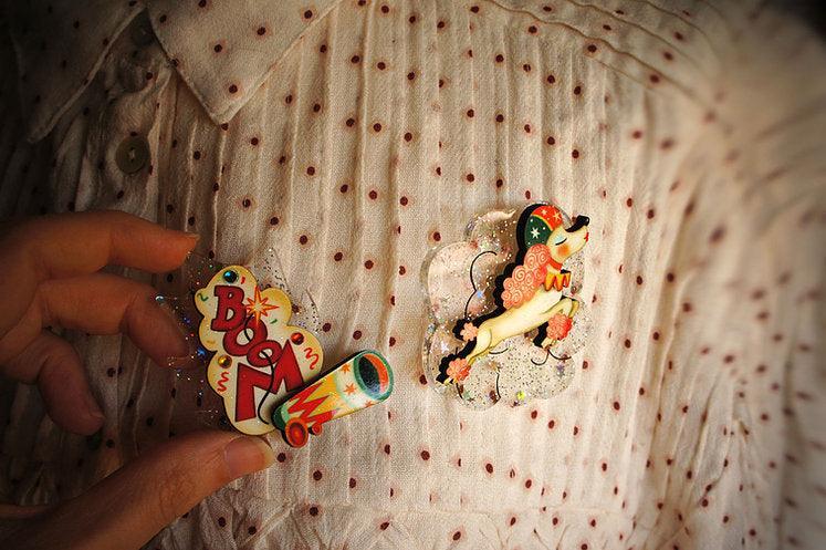 The Bullet Poodle Brooches Halloween Brooch by Laliblue by Quirks! at Shirley Shoppe