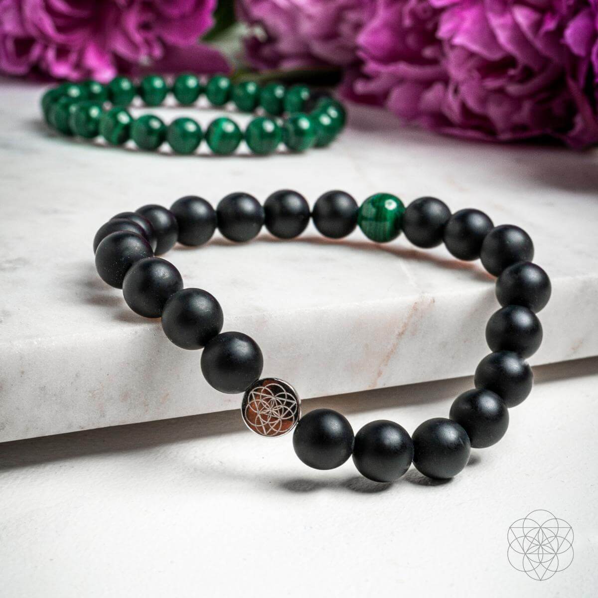 Steady Mind - Malachite & Onyx Double Bracelet