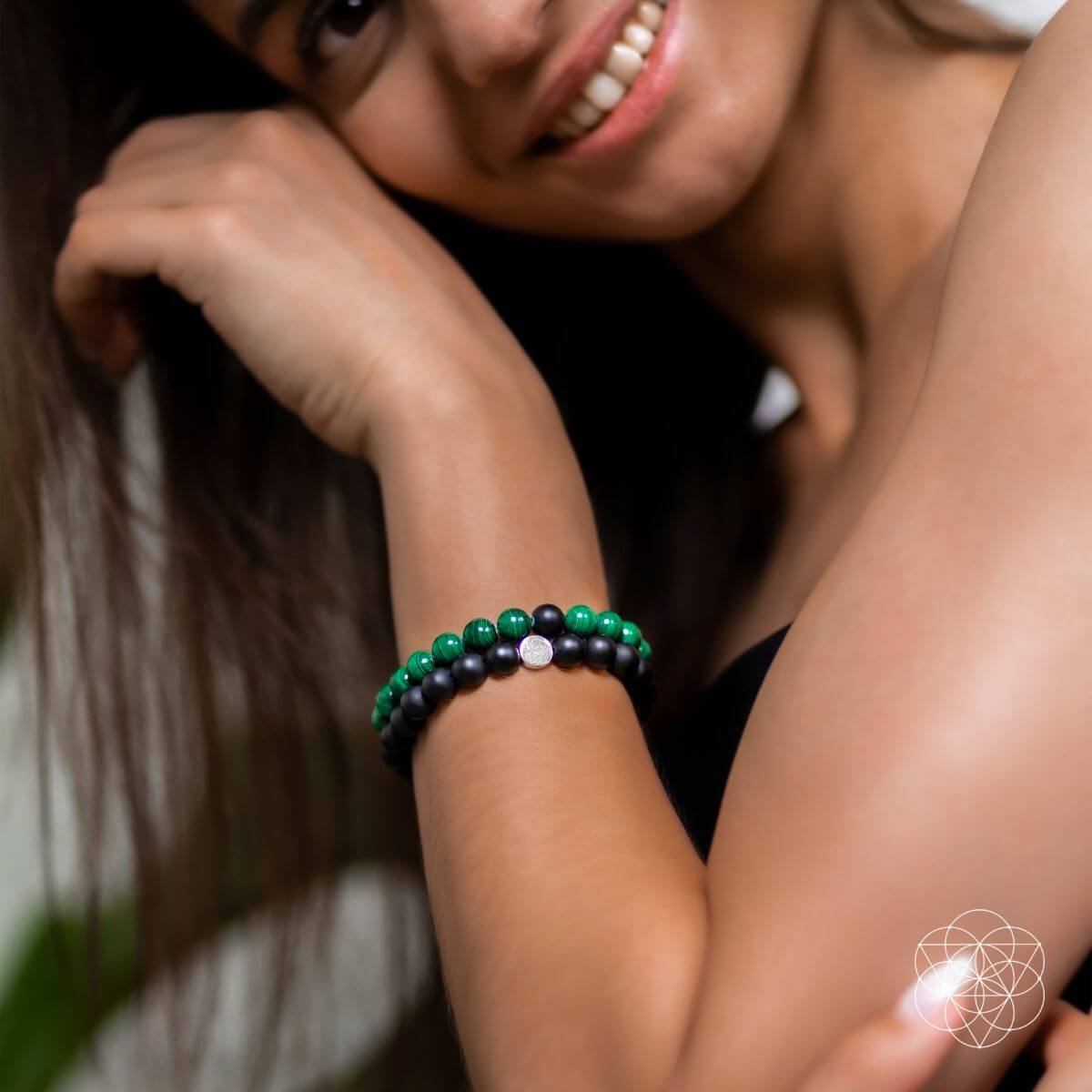 Steady Mind - Malachite & Onyx Double Bracelet