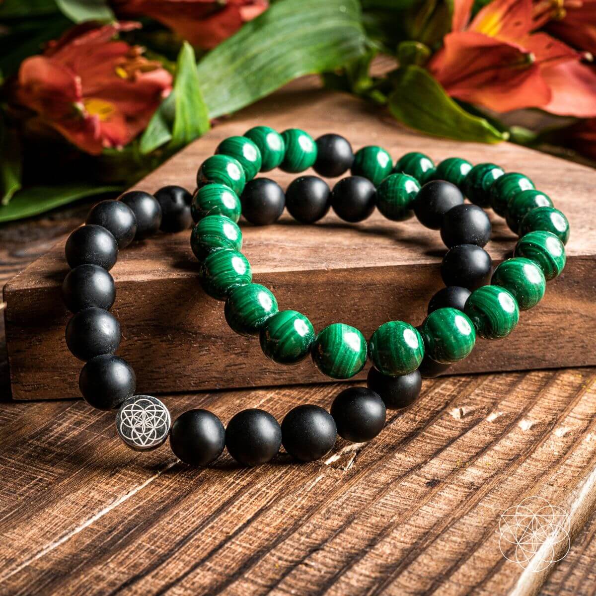Steady Mind - Malachite & Onyx Double Bracelet