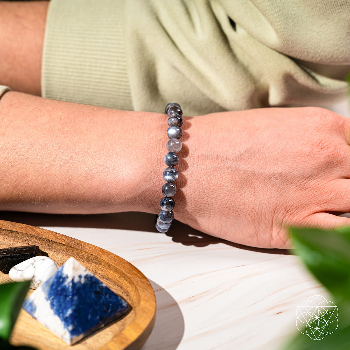 The Empath’s Cord Cutter – Black Moonstone Bracelet by Conscious Items at Shirley Shoppe