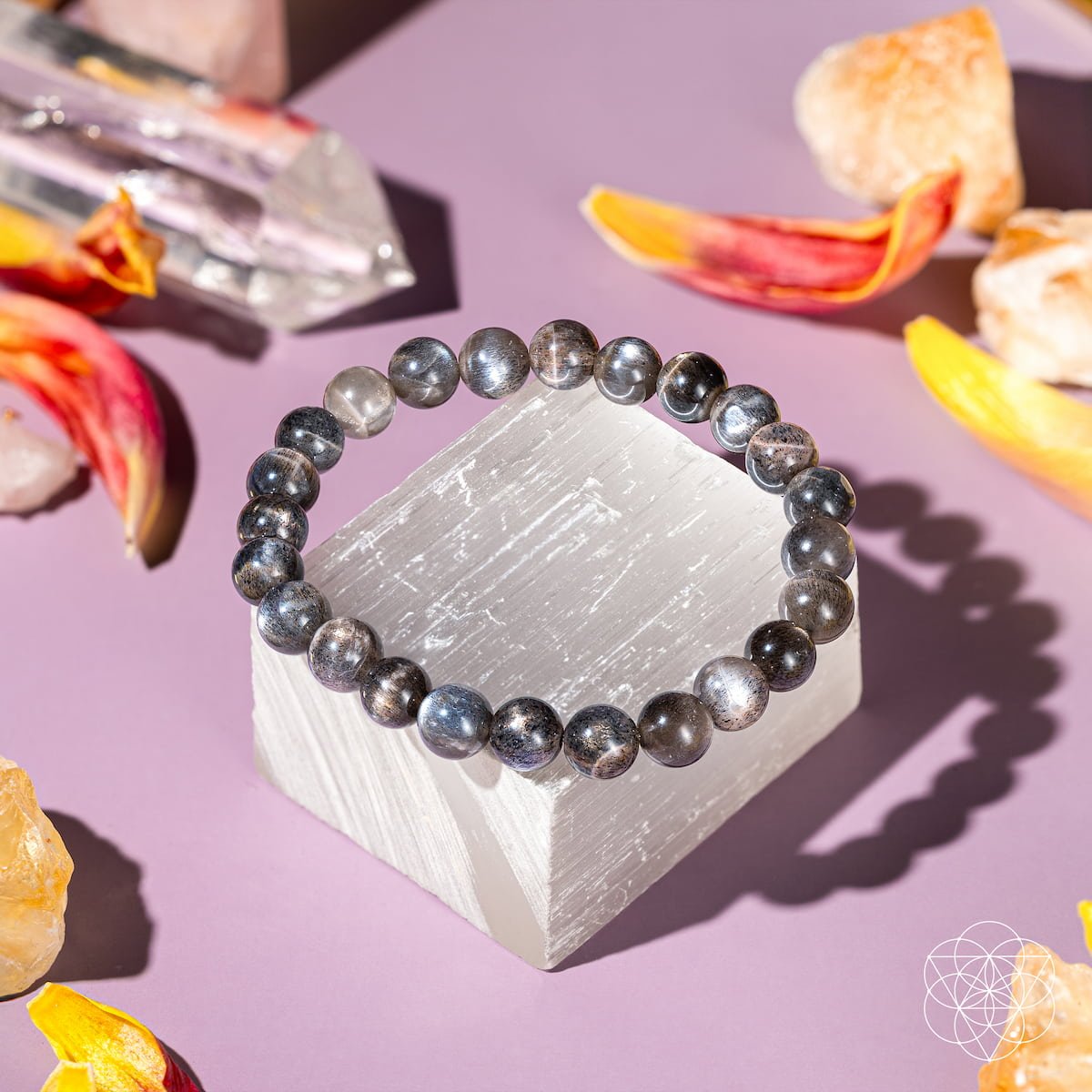The Empath’s Cord Cutter – Black Moonstone Bracelet by Conscious Items at Shirley Shoppe