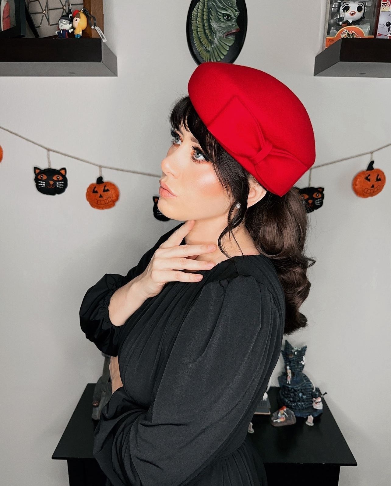 The Head - Turner Structured Beret by Lipstick & Chrome - RED by Quirks! at Shirley Shoppe