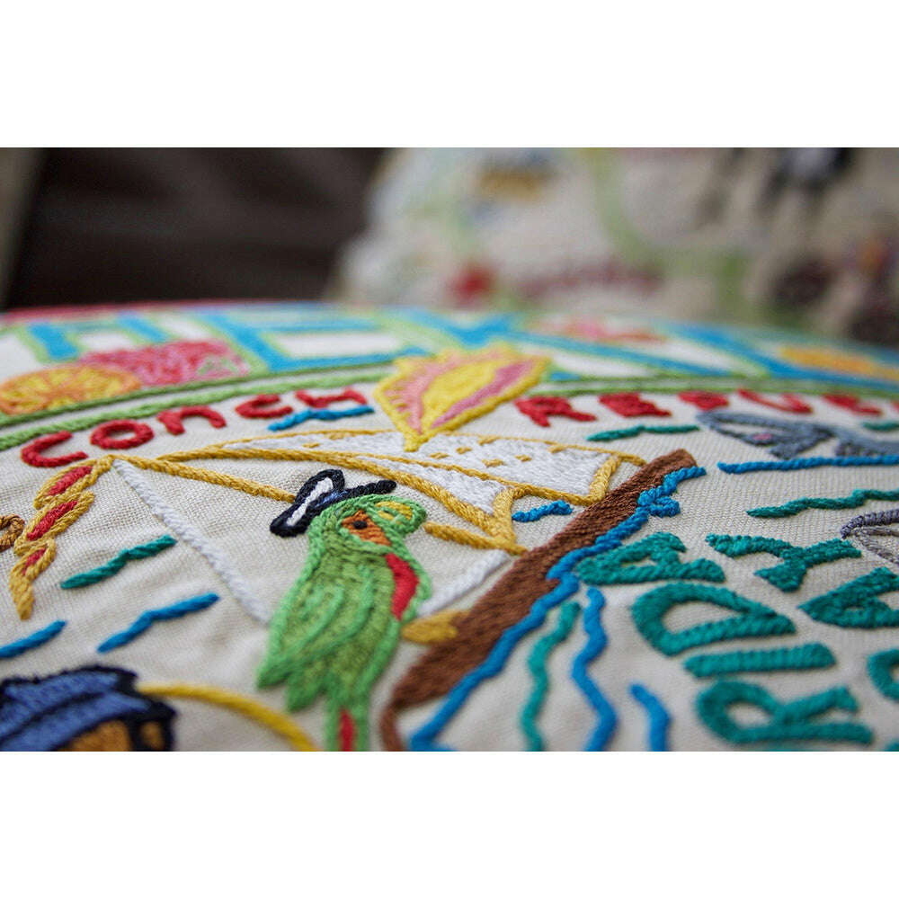The Keys Florida Hand-Embroidered Pillow