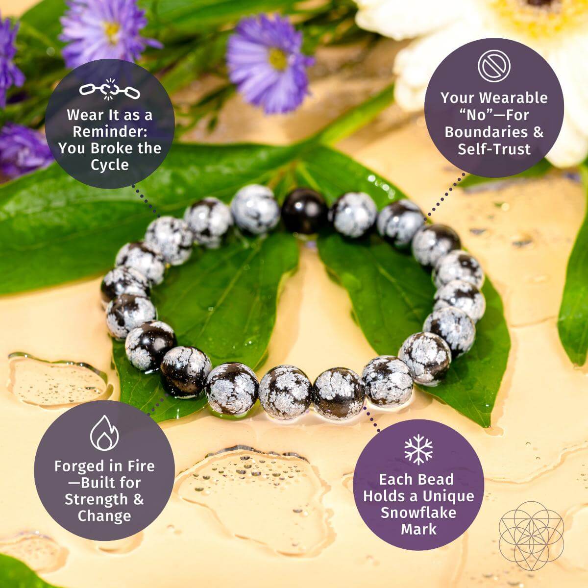 The Pattern Breaker – Snowflake Obsidian Bracelet by Conscious Items at Shirley Shoppe