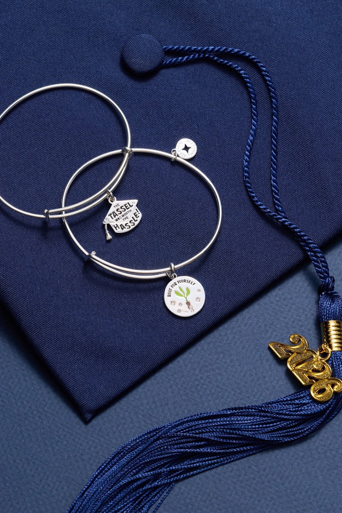 "The Tassel Was Worth The Hassle" Charm Bangle by ALEX AND ANI at Shirley Shoppe
