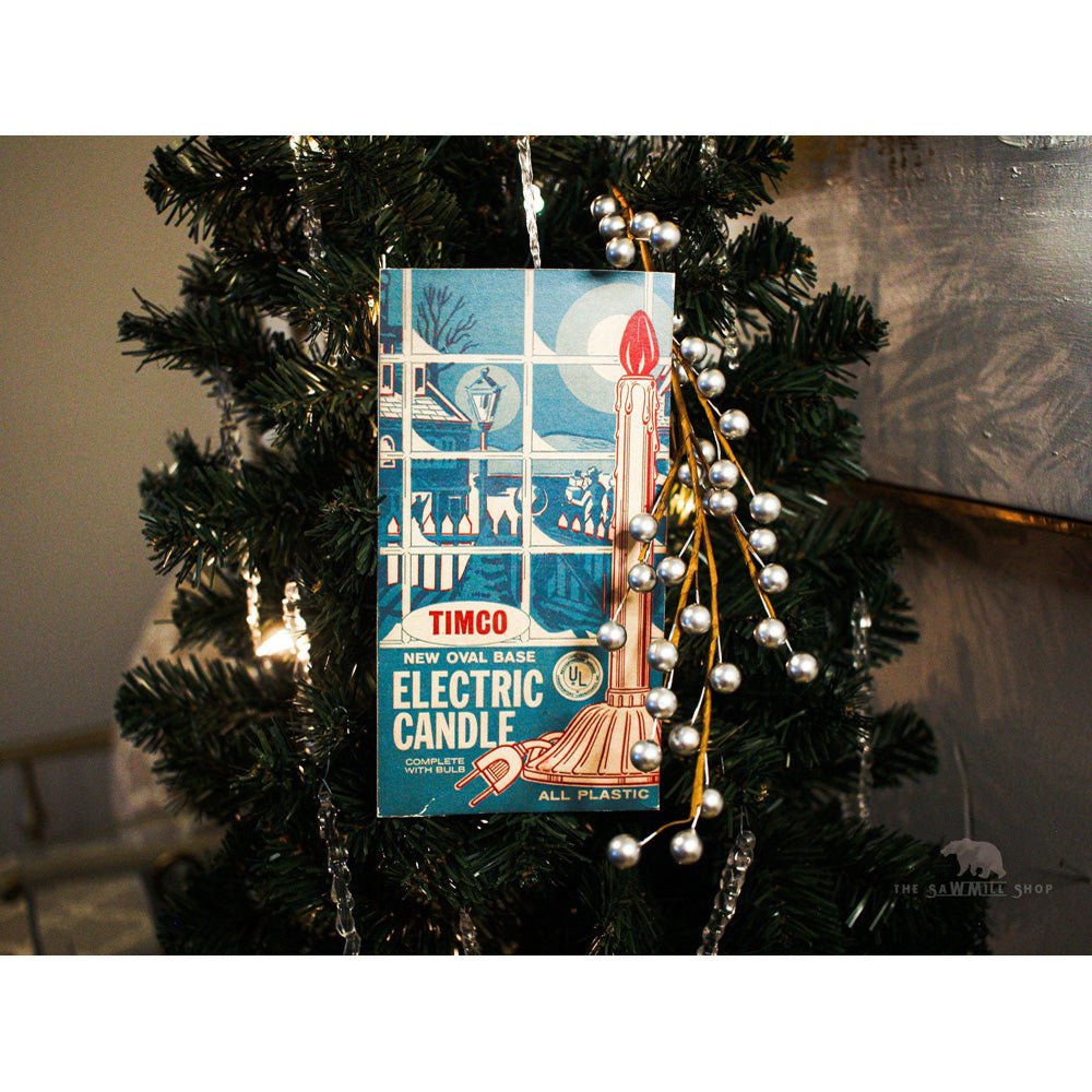 Timco Electric Candle Christmas Lights Box Wood Cutout - 10" by Quirks! at Shirley Shoppe