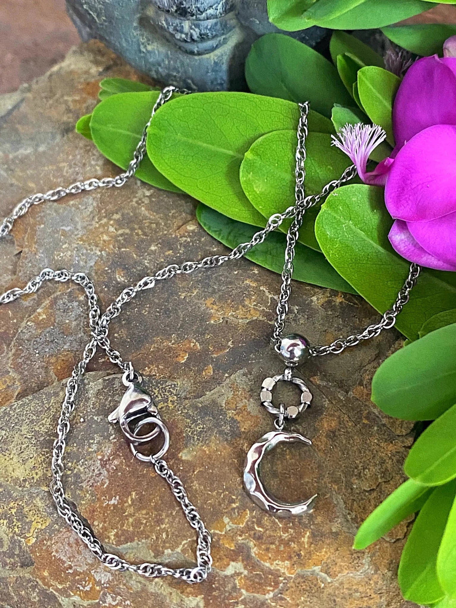 TINY MOON NECKLACE by Bellaforma Jewelry at Shirley Shoppe