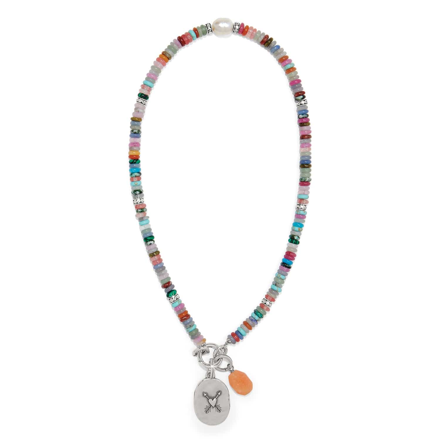 Token Charm Mix Gemstone Necklace