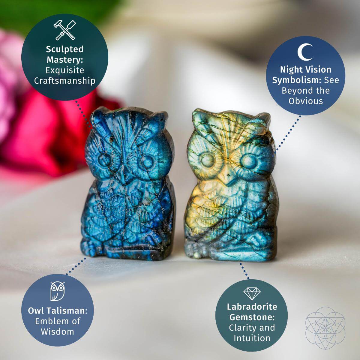 Token of Wisdom - Labradorite Owl Talisman by Conscious Items at Shirley Shoppe