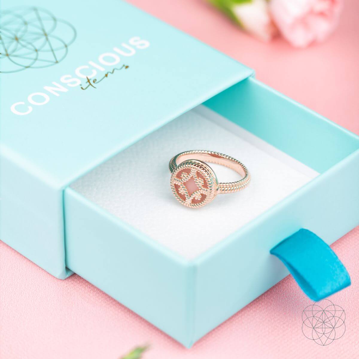 Totem of Abundance: Mayan Lamat Silver Ring of Miracles by Conscious Items at Shirley Shoppe