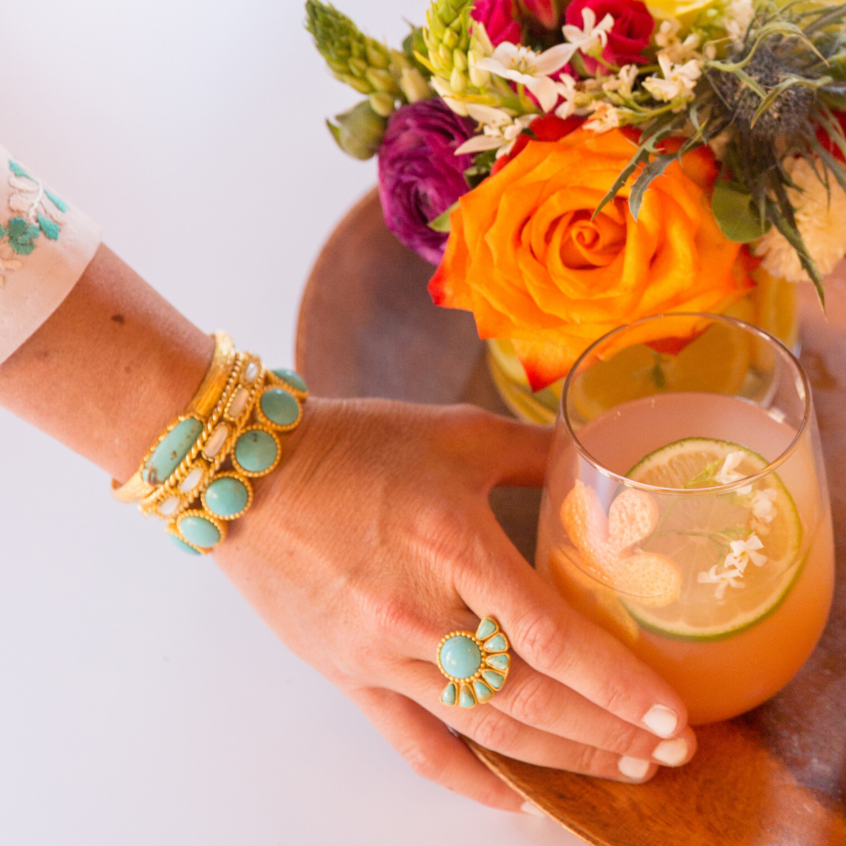 Tracie Bracelet - Turquoise by Christina Greene at Shirley Shoppe