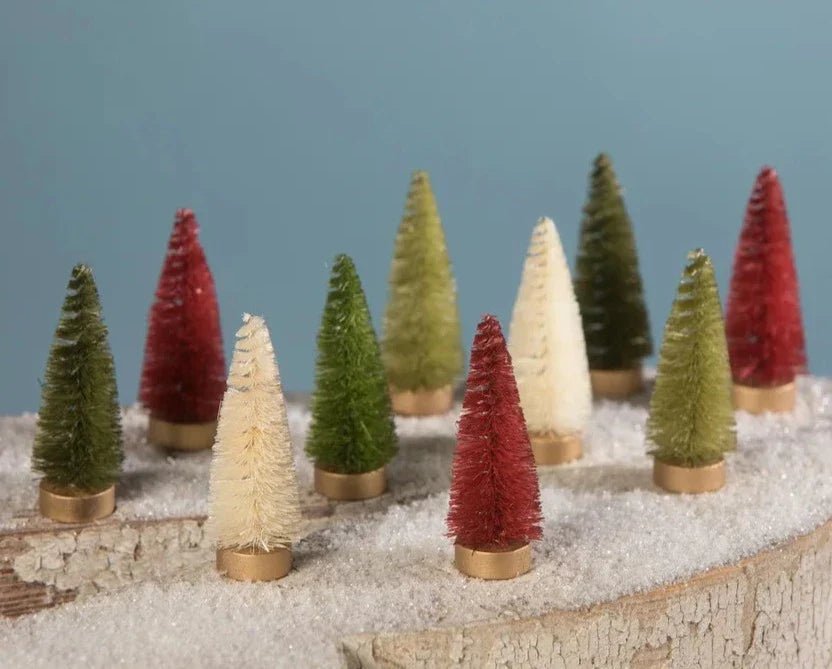 Traditional Bottle Brush Tree Set of 10 by Bethany Lowe Designs by Quirks! at Shirley Shoppe