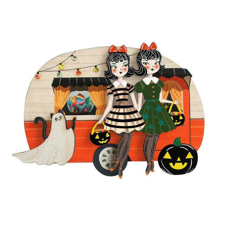 Trick Or Treat Caravan Brooch by Laliblue by Quirks! at Shirley Shoppe