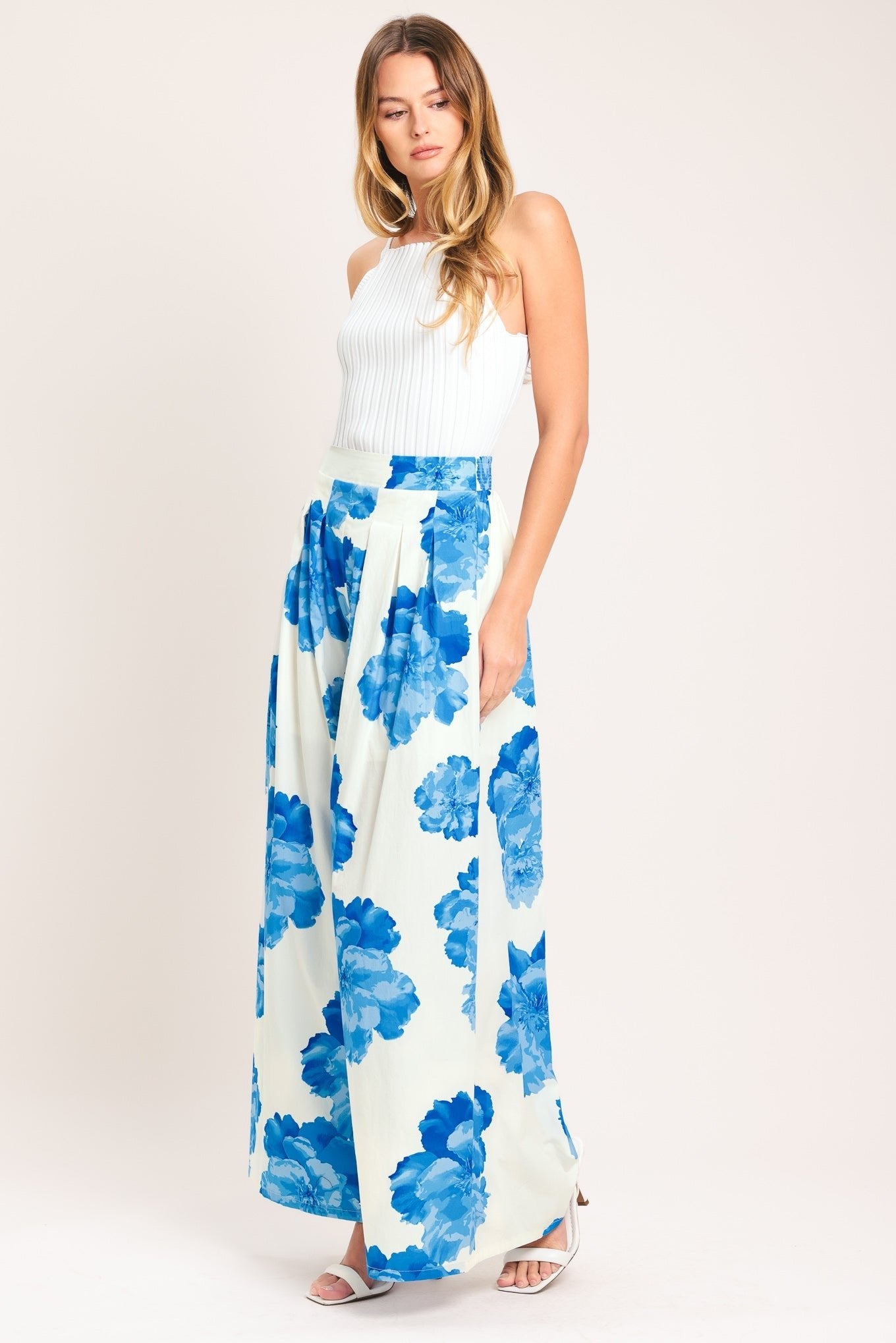 TROPIC BLUE WOVEN PANTS by Flying Tomato at Shirley Shoppe