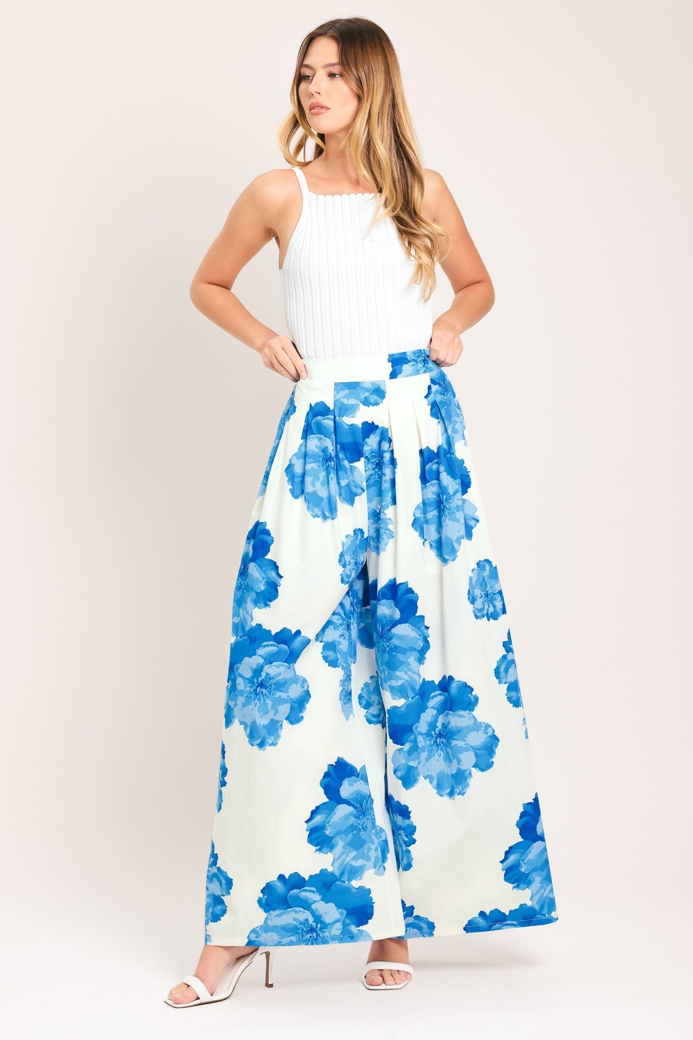 TROPIC BLUE WOVEN PANTS by Flying Tomato at Shirley Shoppe