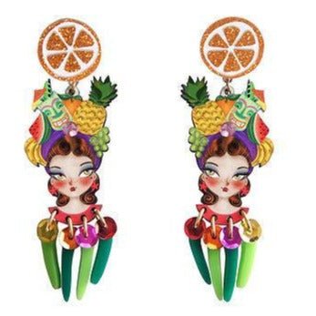 Tropical Tiki Girl Earrings by Laliblue by Quirks! at Shirley Shoppe